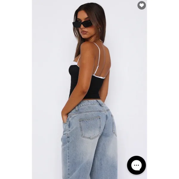 White Fox Boutique Remind Me Again Bustier Black, Small Mesh Crop Tank - Image 4