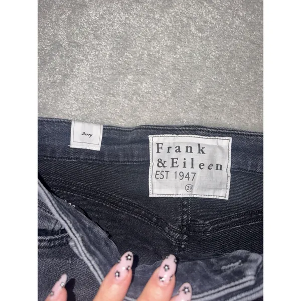 Frank & Eileen Jeans Women 29 Derry High Rise Made in USA Gray Wash Raw Hem EUC - Image 4