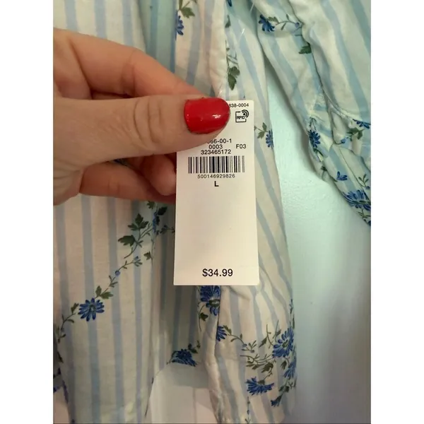 Old Navy NWT floral ruffled puff sleeve blouse size large - Image 3