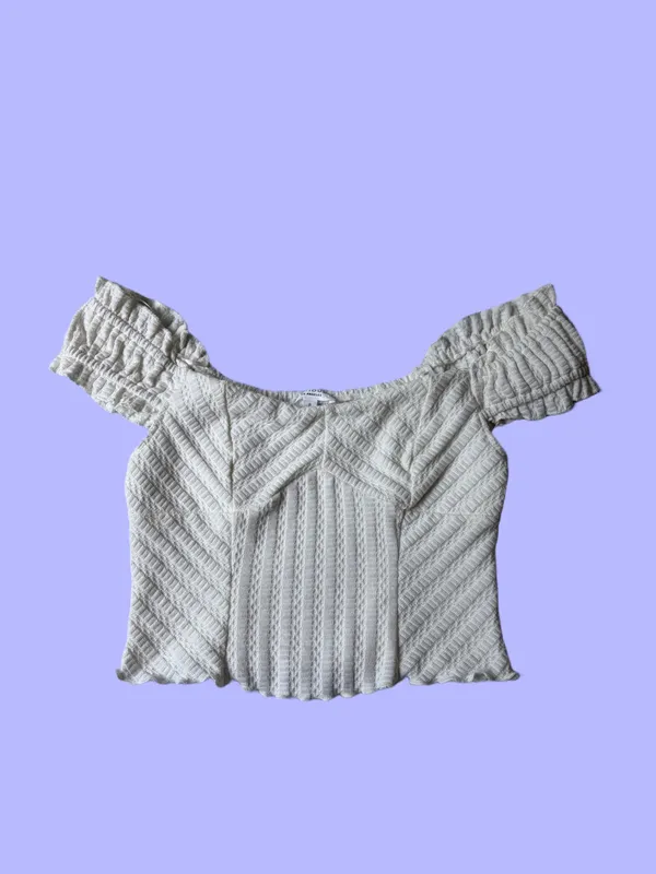Kirious Boho white off the shoulder crop top - Image 2