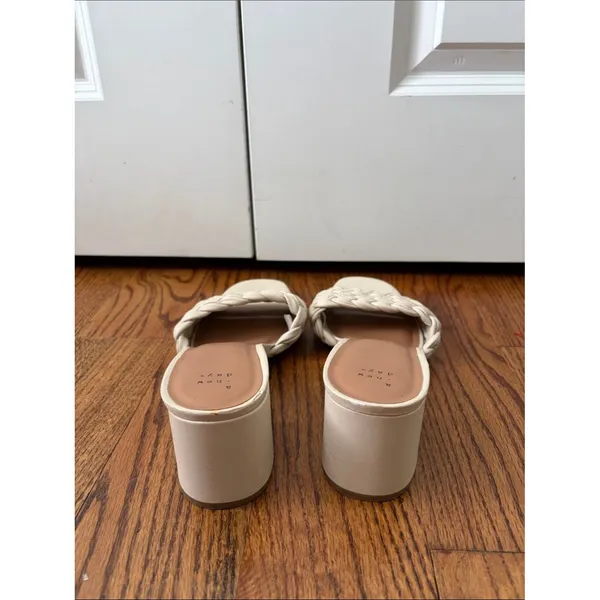 A new day Woven Strap Cream Block Heel Sandals Size 12 New without Tags - Image 4