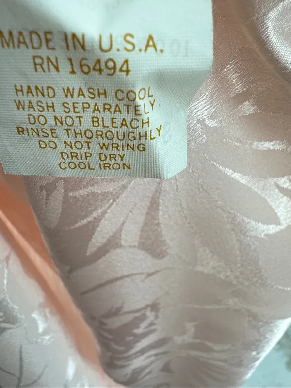 Neiman Marcus Mary McFadden light pink Ribbed Bodice Floral Slip Chemise nighty - Image 10