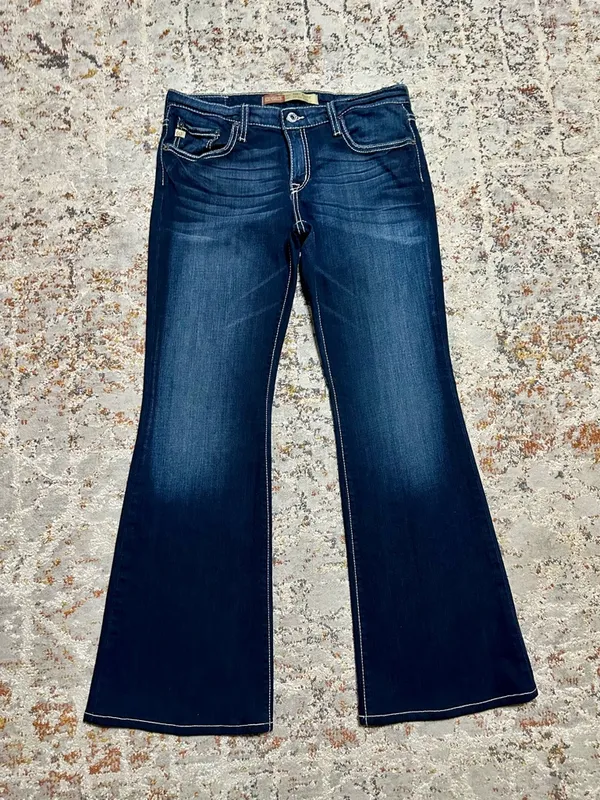 Big Star Remi low rise flare jeans embellished back pockets size 30 y2k - Image 14