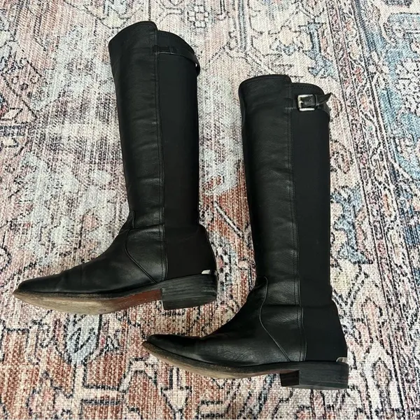 Women's Coach Lilac Knee High Boots in Black Size 6B Tall Leather Riding Boot - Image 6