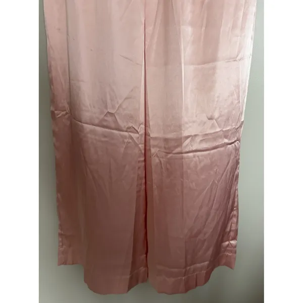 Daily Drills Resort Satin Pants Wide Leg Elastic Waist Light Pink Women's XS/S - Image 5