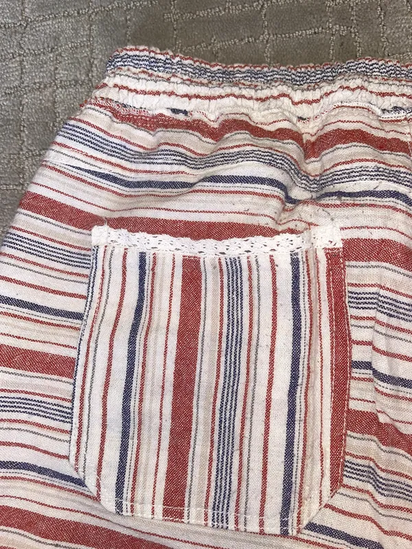 Striped Linen Shorts Multi Size M - Image 4