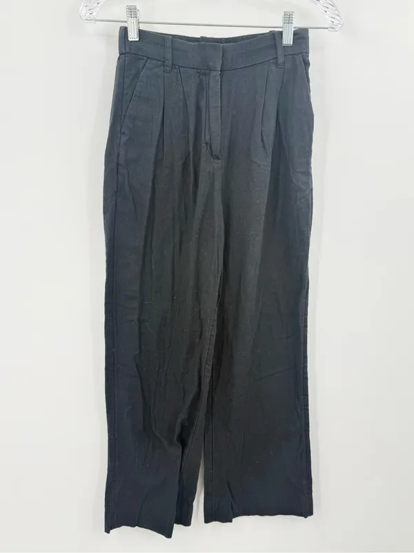 Abercrombie & Fitch Sloane Linen Blend Tailored Wide Leg Pant Size XXS - Image 2