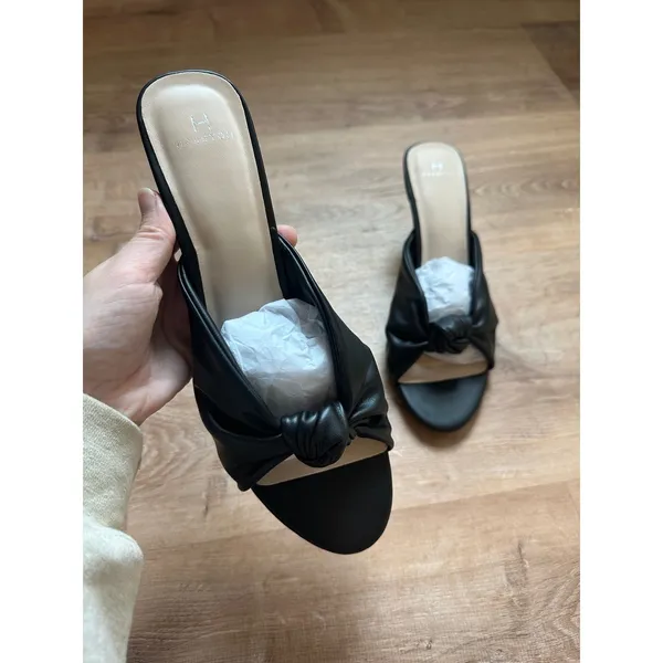 HALSTON | NEW Seville Knot Detail Slip On Pointed Toe Kitten Heels, Size‎ 9.5 - Image 3