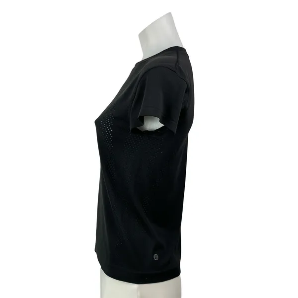 Lululemon Women's Black Short Sleeve Crew Neck Basic T Shirt Tee Top Size M - Image 2