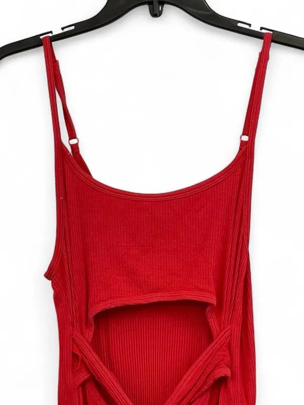 FP Movement by Free People Red Cutout Spaghetti-Strap Jumpsuit - Image 2