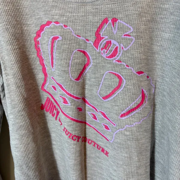 NWT Juicy Couture Size XXL‎ Top Long Sleeve Grey Powder Heather Crown - Image 3