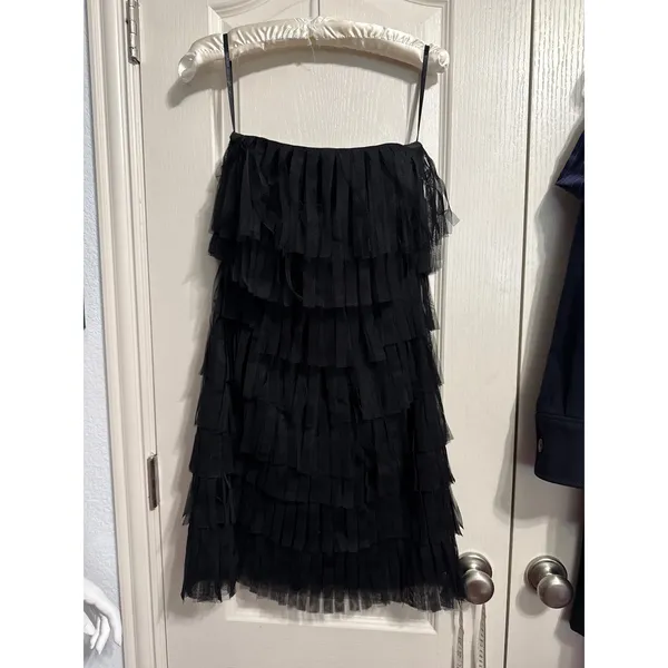 Ann Taylor Tiered Fringe Mini Cocktail Dress‎ Whimsigoth Coquette Balletcore - Image 3