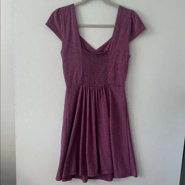Gilli Women Dress Purple Cap Sleeve Smocked Back Fit & Flare Size Small - Image 5