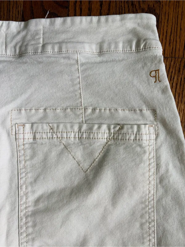 Pilcro Anthropologie Millie Low-Slung Barrel Cargo Pants Ivory Size 28 - Image 7