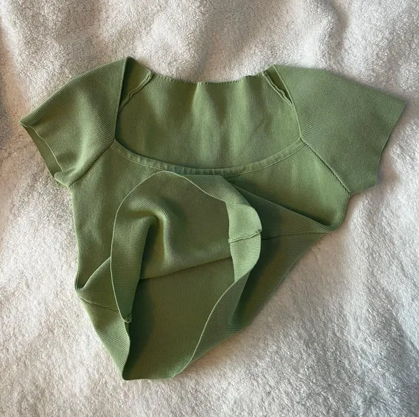 Sage Green Knit Crop Top - Image 3