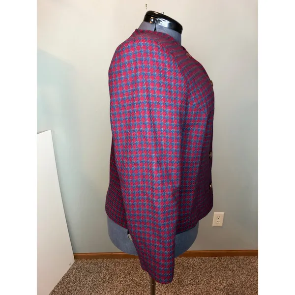 Pendleton plaid blazer size 16 crimson blue - Image 8
