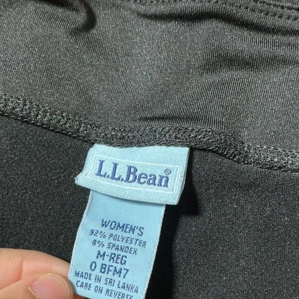 LL Bean Womens Black Athletic Pants M Reg Wide Leg Stretch Yoga Workout‎ - Image 3