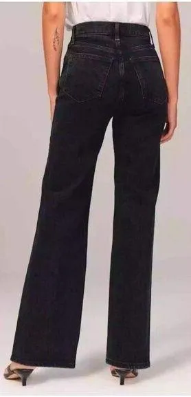 Abercrombie 90s Relaxed Fit High Rise Jeans Black Size 28 / 6 Curve Love - Image 2
