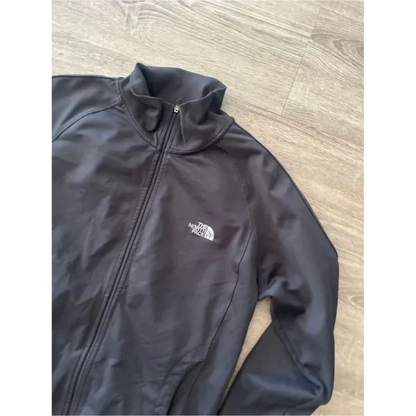The North Face Full Zip Track Jacket Womens S/M Black Mock Neck Stretch Logo - Image 4