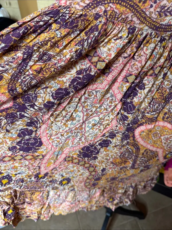 Grace & Lace Boho Paisley Cold Shoulder Mini Dress XS Lace Trim Rayon - Image 4