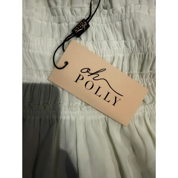 Oh Polly Pryana White Plunge‎ Cross Back Maxi Dress NWT Size US 2 - Image 9