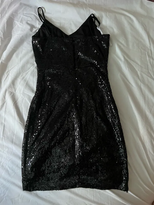 Lulus Black Sparkly Hoco Dress  - Image 3