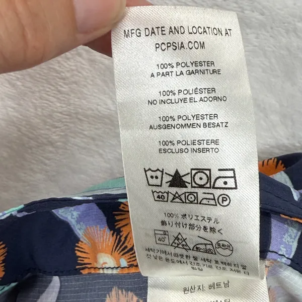 Patagonia Baggies Board Shorts‎ Floral Print Swim Trunks Orange Blue Size 14 - Image 8