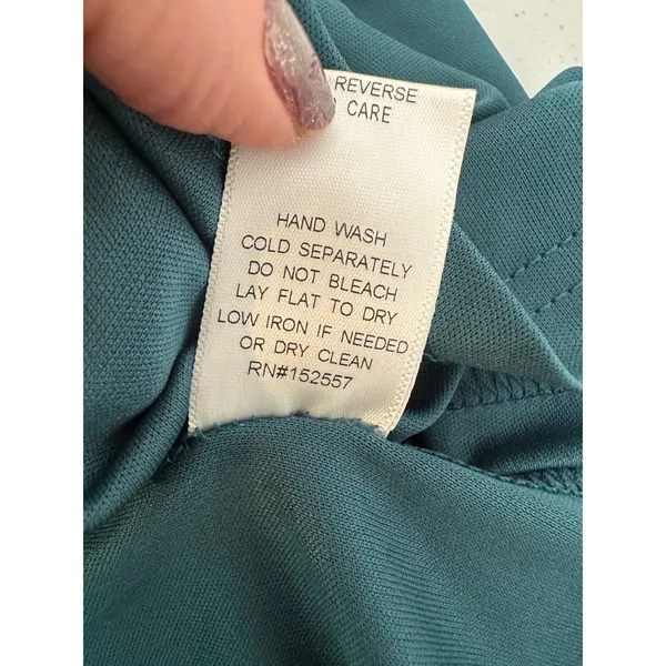 Baltic Born Maxi Dress Size Large Teal Boho Tiered Crochet Trim Romantic Prairie - Image 7