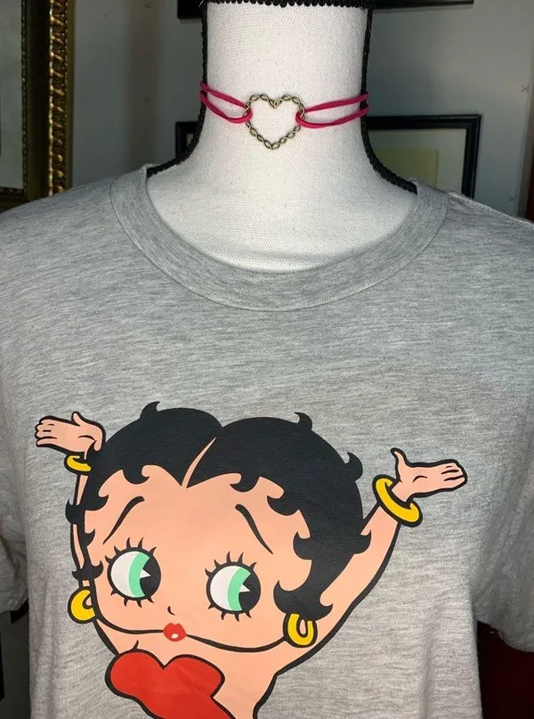 Betty Boop Heather Gray Tee Shirt - Image 3