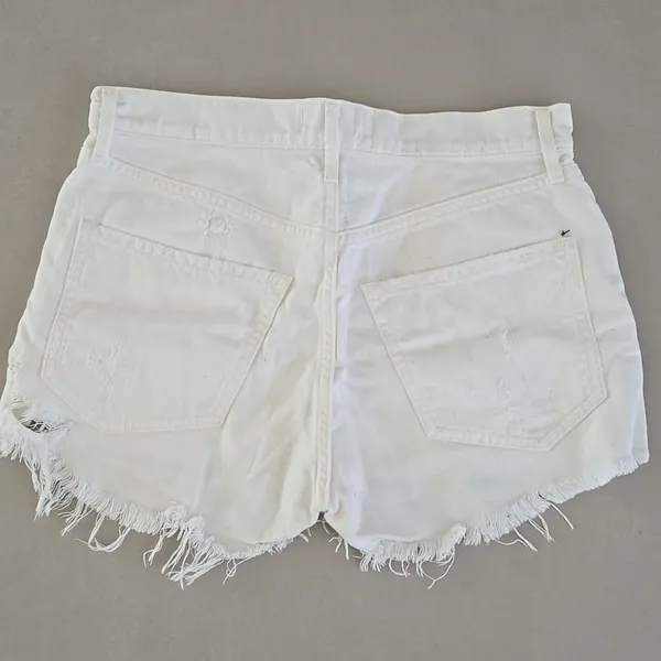 Agolde White Frayed Jean Shorts Size 25 - Image 2