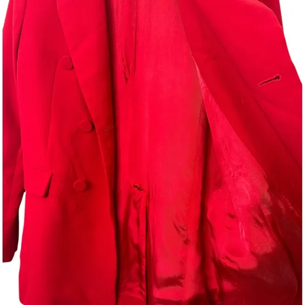 ZARA Red Double Breasted Tailored Blazer Size Small - Image 9