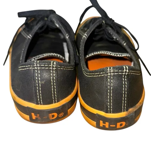 Harley Davidson Sneakers Womens 6.5 Black Orange Low Top Lace Up Casual Shoes‎ - Image 4