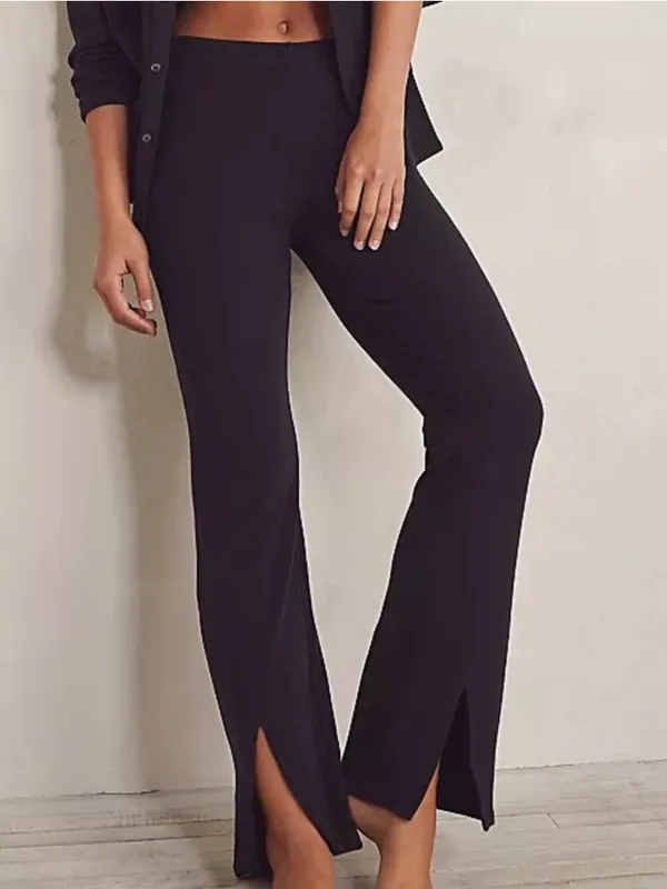 Free People FP Movement Women’s Black Pull On Split Hem Athletic Leggings Pants - Image 10