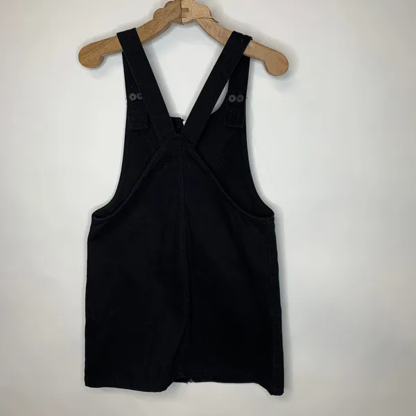 Forever 21 Black Denim Overall Dress Sz Small - Image 6