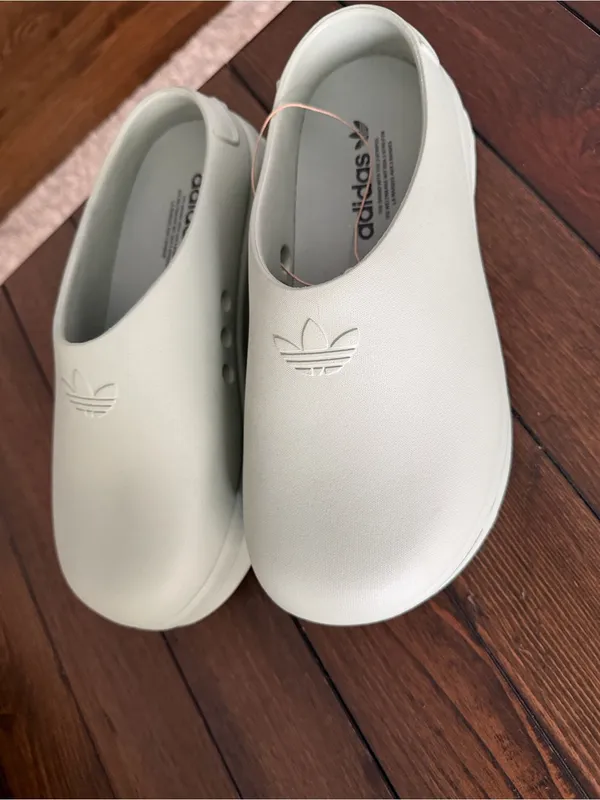 Adidas adiFOM Stan Mule Clogs Silver Green Women’s Size 8 New with Tags - Image 6