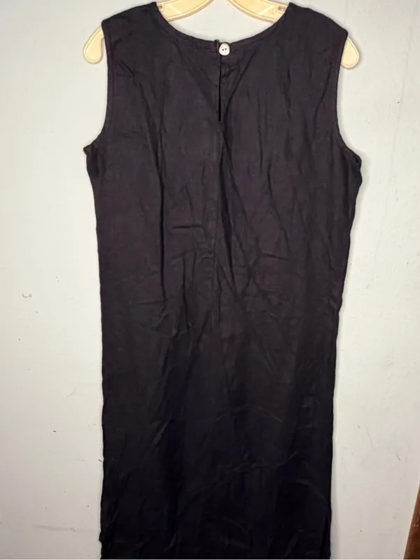 Vintage Studio Ease Black Linen Dress - Image 4