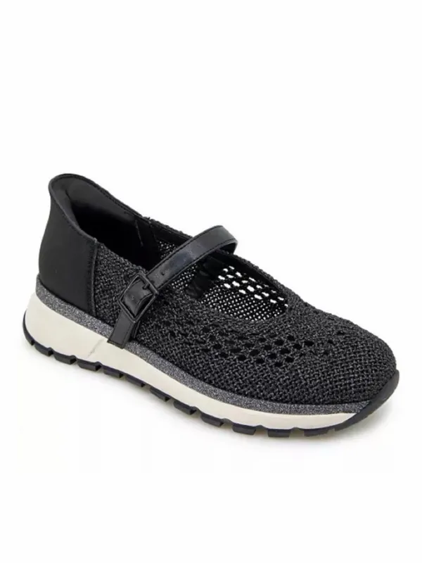 Kenneth Cole Reaction Kuerq EZ Mary Jane Sneakers in Black Knit, Size 5 - Image 2