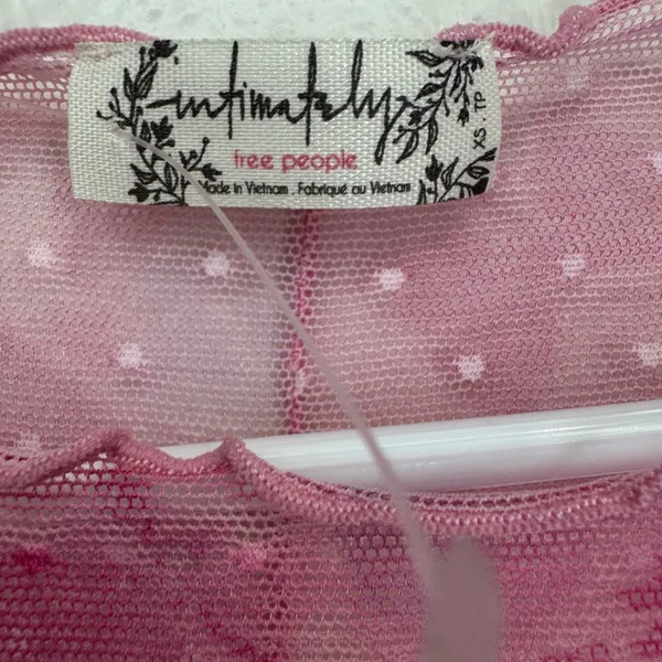 Free‎ People Intimately Free Floral Mesh Baby T Shirt In Rosy Pink XS-S - Image 7