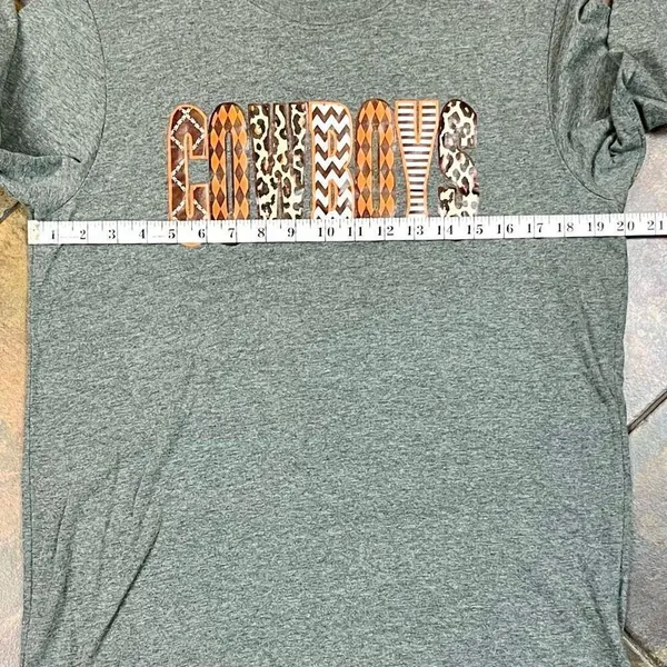 Bella + Canvas Cowboys Gray Long Sleeve Shirt Large - Image 7