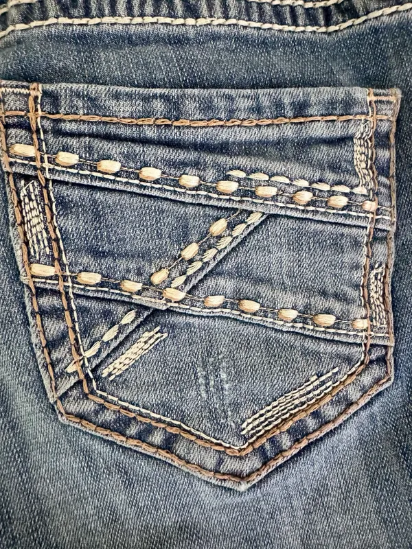 Rock & Roll Denim Medium Wash Mid Rise Bootcut Jeans Size 28x32 (see measures) - Image 5
