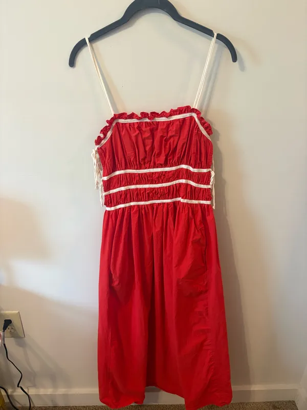 Red Maxi Dress Boutique Size M - Image 2