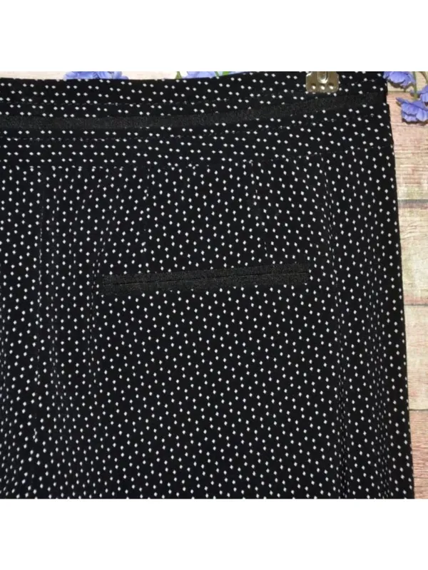 Elevenses Anthropologie Kingsland Pants Black White Dot Wide Leg Sailor Size 8 - Image 9