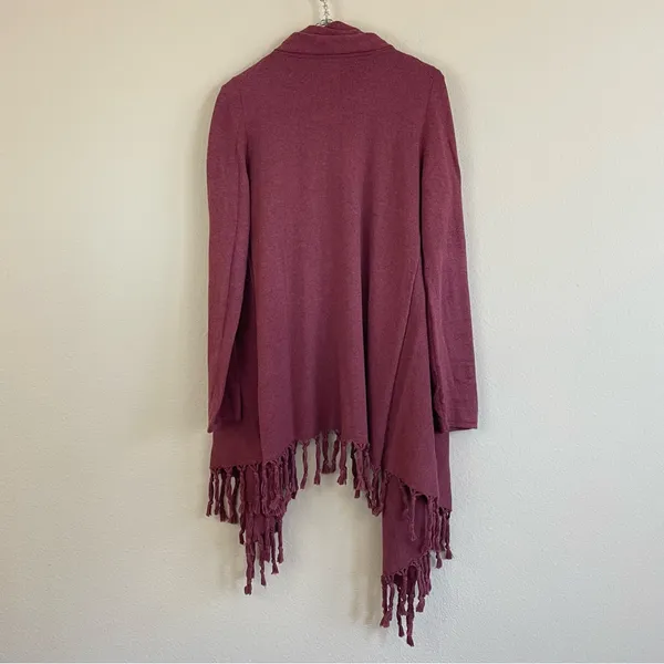 Garnet Hill Cotton-Cashmere Blend Fringed Rodeo Cardigan Size XS‎ Western Boho - Image 6