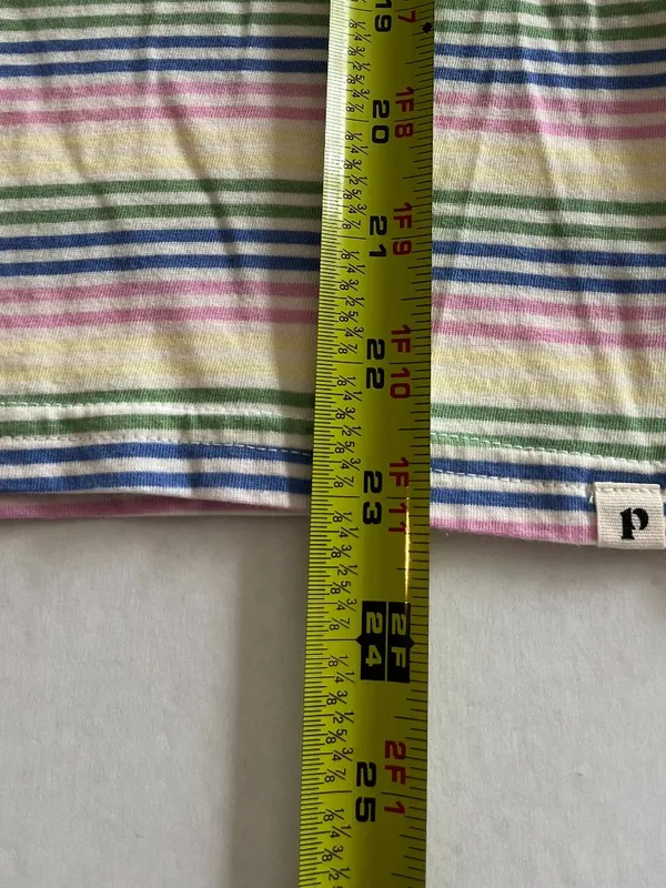 Pact Sz S Multicolor Striped Organic Cotton Essential Crewneck Tee Shirt - Image 6