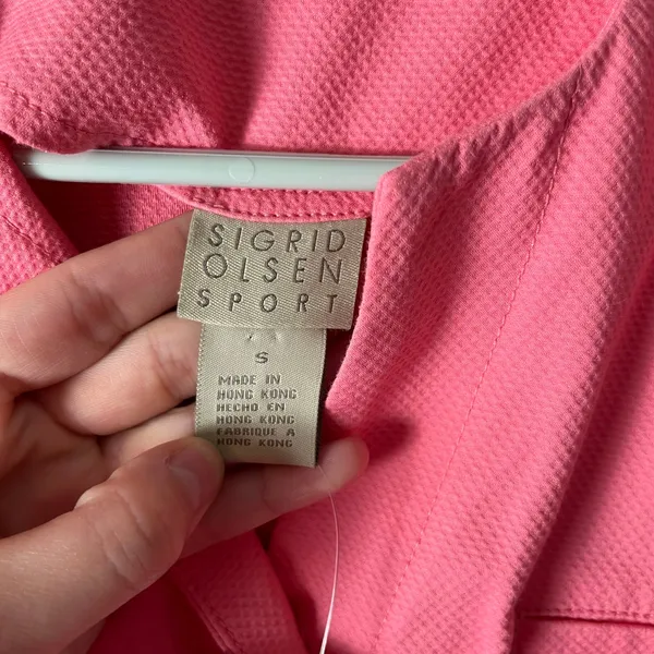 Sigrid Olsen Pink Textured Blazer Jacket Button Front‎ Lightweight Career SM New - Image 7