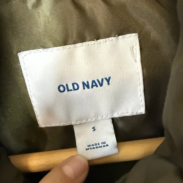 Old Navy Quilted Snap Front Vest Olive Green Size S‎ - Image 4