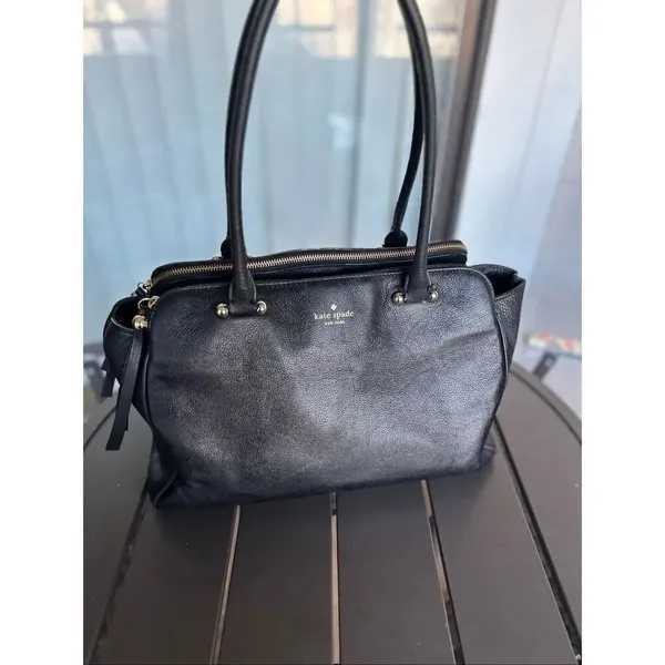 Kate Spade NY Textured Black Leather Satchel - Image 16
