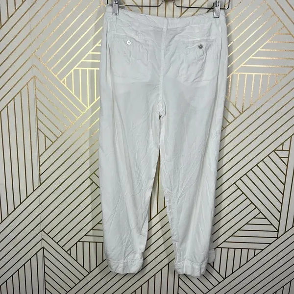 House of Harlow 1960‎ White Cropped Drawstring Pants Size US Small - Image 8