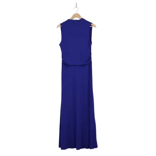 Vince Camuto Royal Blue V-Neck Sleeveless Ruched Maxi Dress Small - Image 5