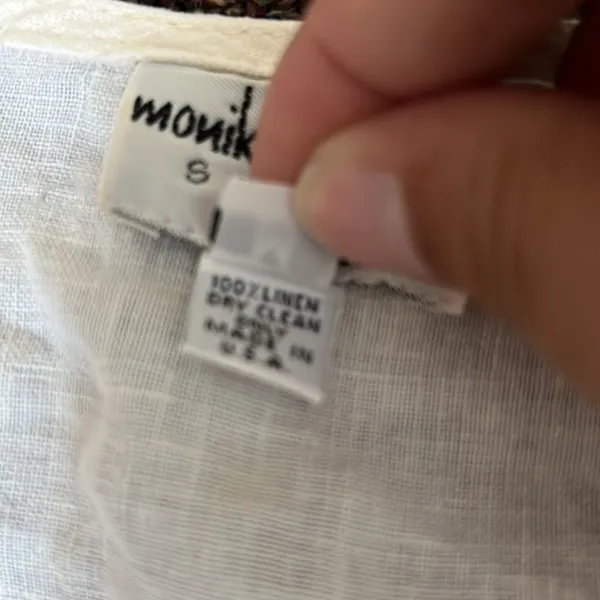 Monika turtle vintage linen blouse M‎ Size M - Image 6